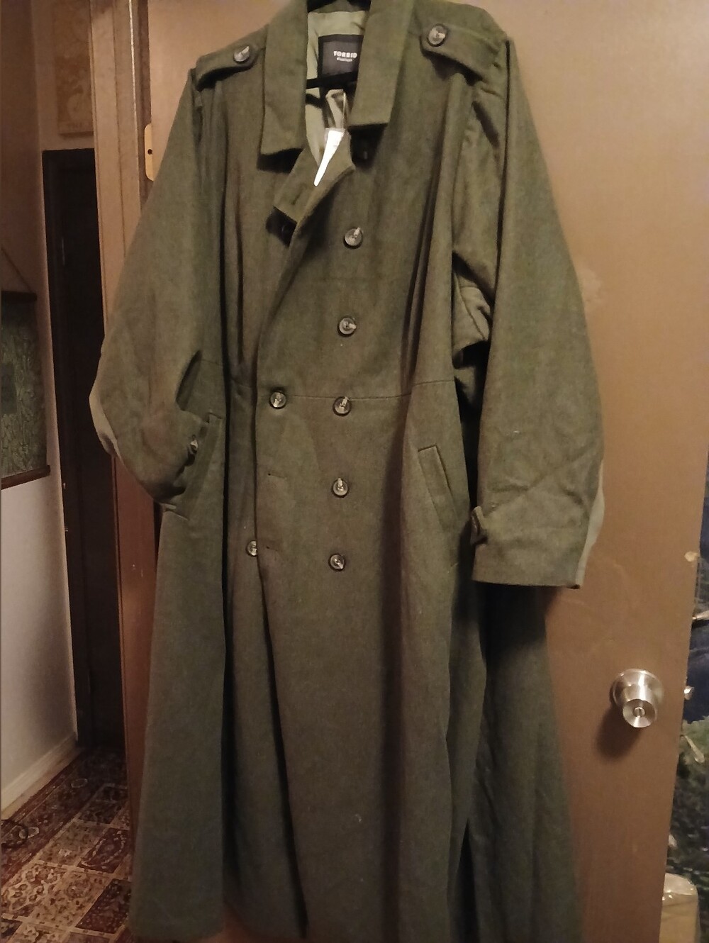 Torrid Olive Green Fit And Flare Military Coat
